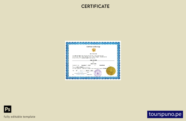 listo para imprimir certificado de matrimonio de Montenegro Plantilla en Word y